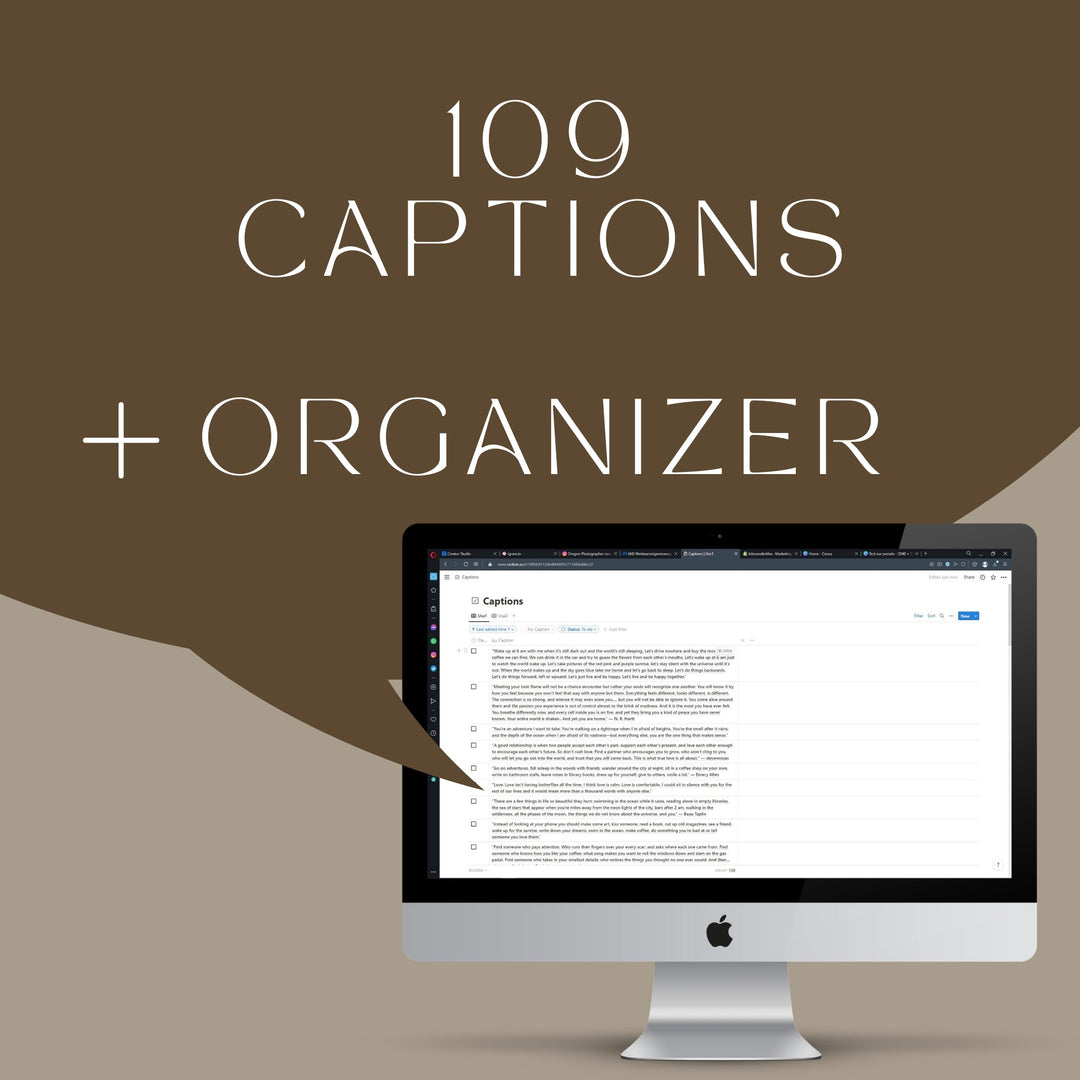 109 Reusable Captions + Organizer - bitesandtickles